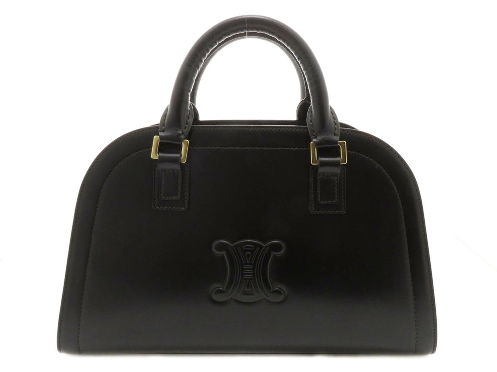 Celine handbag dark brown calfskin